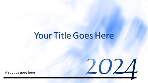 2024 Blue Line Widescreen PowerPoint Template title slide design
