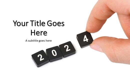 2024 Hand Tiles Widescreen PowerPoint Template title slide design