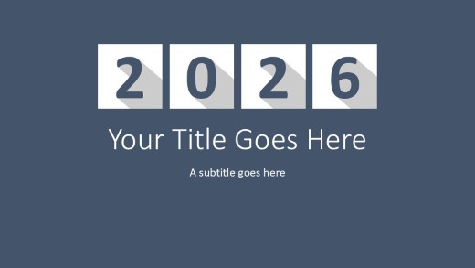 2026 Annual Report Dark Widescreen PowerPoint Template title slide design