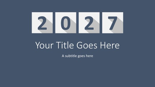 2027 Annual Report Dark Widescreen PowerPoint Template title slide design