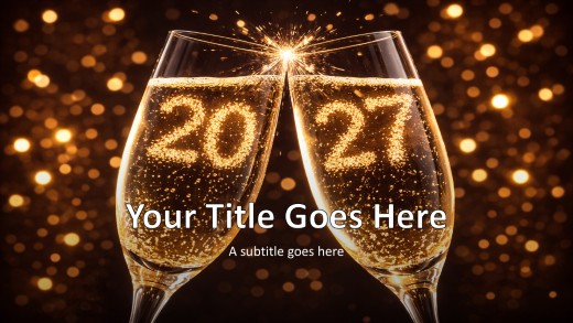 2027 Cheers Widescreen PowerPoint Template title slide design