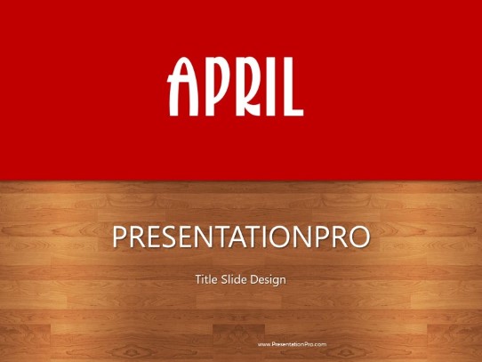 April Red PowerPoint Template title slide design