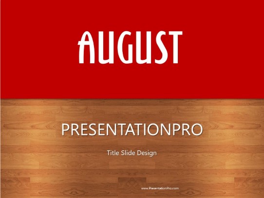 August Red PowerPoint Template title slide design