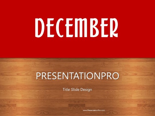 December Red PowerPoint Template title slide design