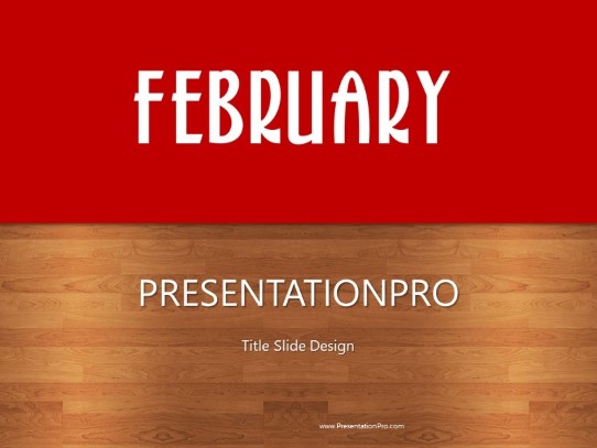 February Red PowerPoint Template title slide design