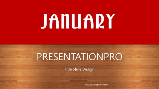 January Red Widescreen PowerPoint Template title slide design