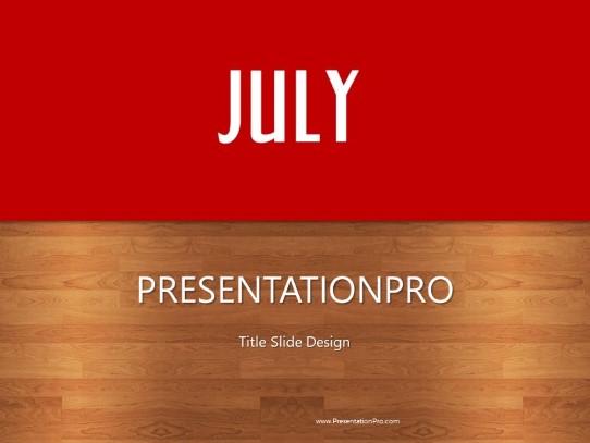 July Red PowerPoint Template title slide design