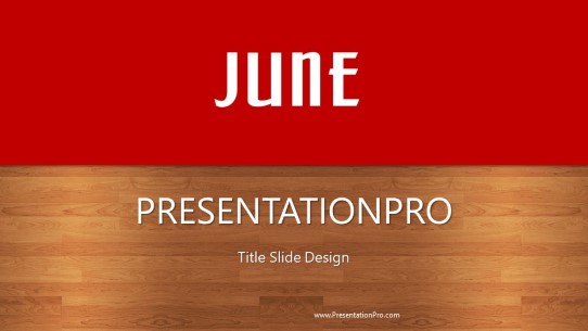 June Red Widescreen PowerPoint Template title slide design