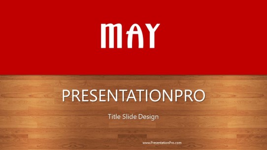May Red Widescreen PowerPoint Template title slide design