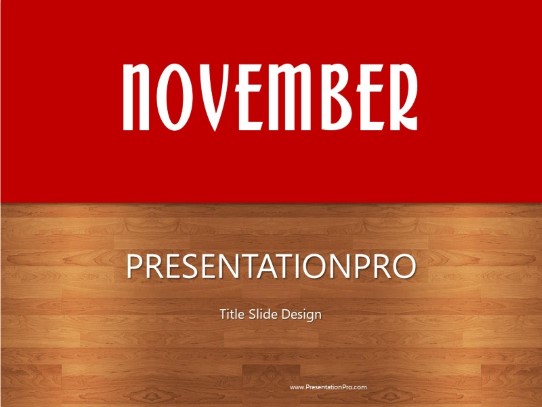 November Red PowerPoint Template title slide design