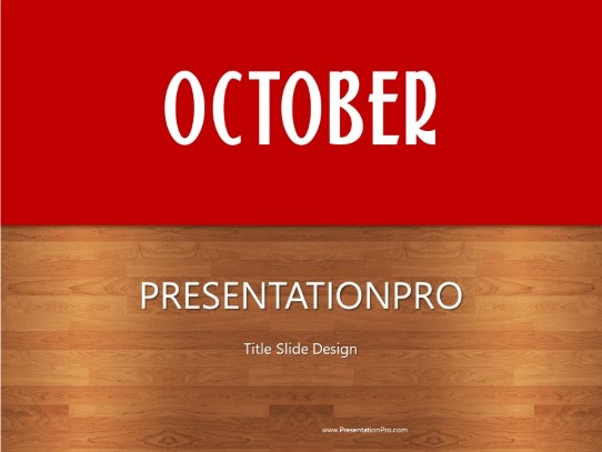 October Red PowerPoint Template title slide design