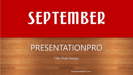 September Red Widescreen PowerPoint Template title slide design