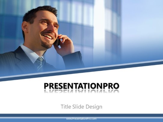 Young Business Guy PowerPoint Template title slide design