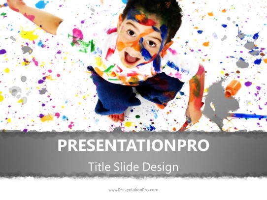 Education Learning to Paint PowerPoint Template title slide design