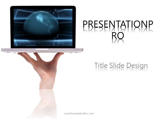 Global Laptop PowerPoint Template title slide design