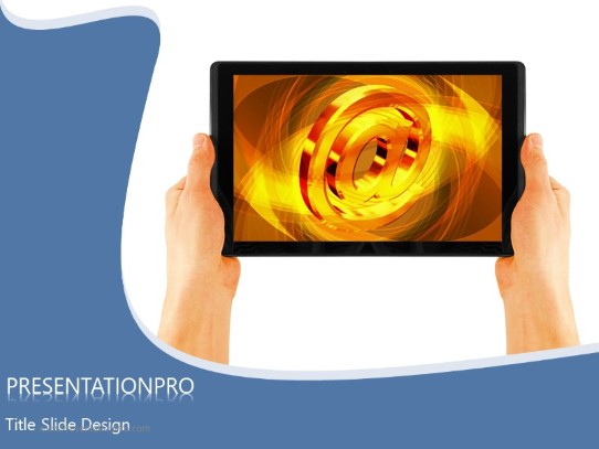 Internet Tablet PowerPoint Template title slide design