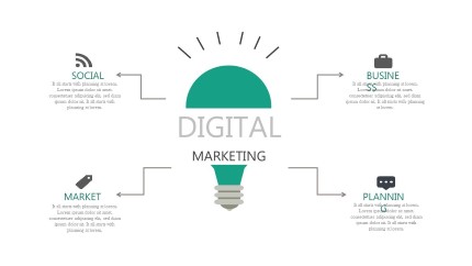 Digital Light Bulb PowerPoint Infographic pptx design