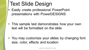 Green Dust Light Widescreen PowerPoint Template text slide design