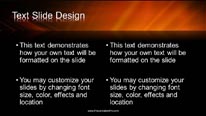Orange Beams Reflection Widescreen PowerPoint Template text slide design