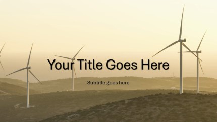 Animated Wind Power Widescreen PowerPoint Template text slide design