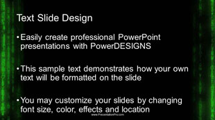 Matrix Rain PowerPoint Template text slide design