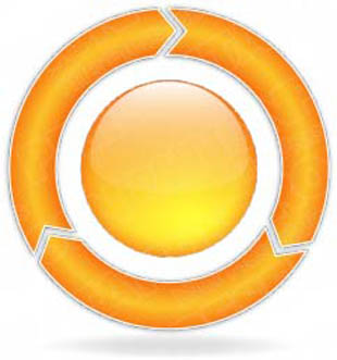Download ChevronCycle A 3Orange PowerPoint Graphic and other software plugins for Microsoft PowerPoint