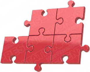 Download puzzle 5 red PowerPoint Graphic and other software plugins for Microsoft PowerPoint