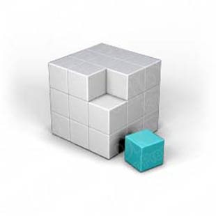Download puzzle cube 3 teal PowerPoint Graphic and other software plugins for Microsoft PowerPoint