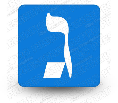 Hebrew Gimel Blue Square PPT PowerPoint Image Picture