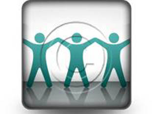 Celebrating Teamwork Teal Square PPT PowerPoint Image Picture