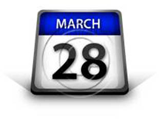 Calendar March 28 PPT PowerPoint Image Picture