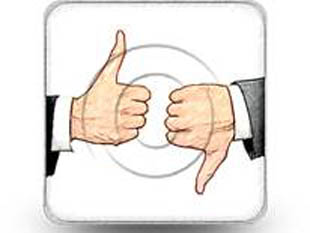 thumbs up down Square Color Pencil PPT PowerPoint Image Picture