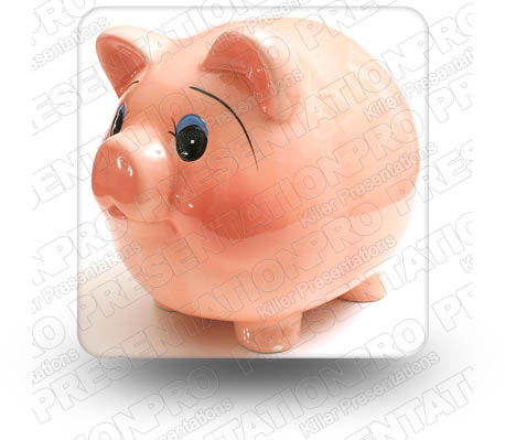 Piggy Bank 01 Square PPT PowerPoint Image Picture