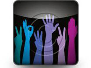 Colorful Hand Gestures Square PPT PowerPoint Image Picture