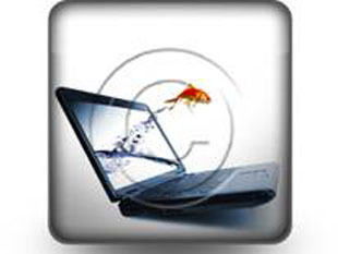Goldfish Jump Laptop Square PPT PowerPoint Image Picture