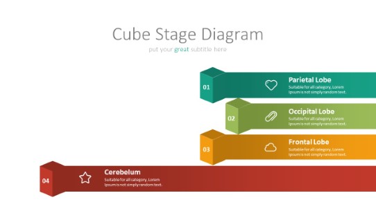 010 Chain Cube Stages 4 PowerPoint Infographic pptx design