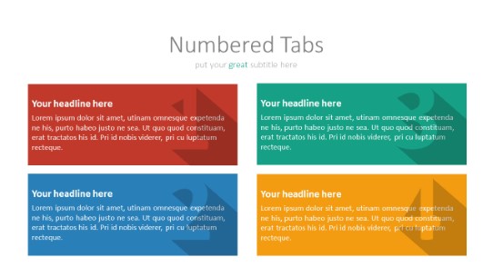 036 Flat Numbered Tabs PowerPoint Infographic pptx design