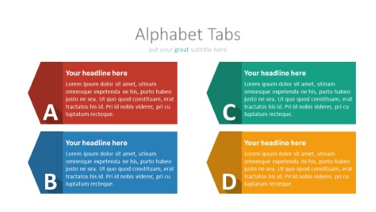 037 Flat Alphabet Tabs PowerPoint Infographic pptx design