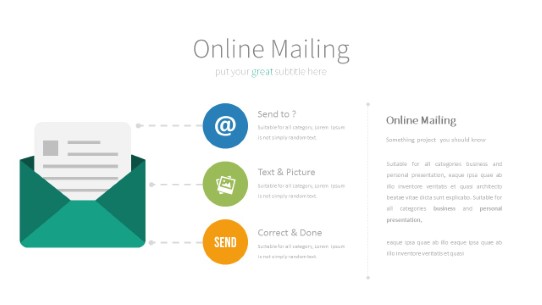 071 Online Mailing PowerPoint Infographic pptx design