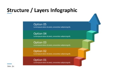 014 - Arrow Layers PowerPoint Infographic pptx design