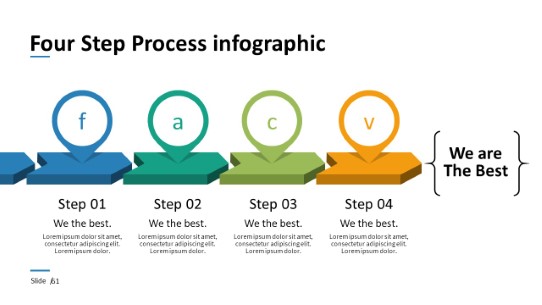 061 - 4 Steps Arrows PowerPoint Infographic pptx design