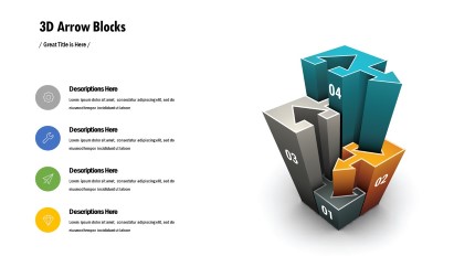3D Arrow Blocks PowerPoint PPT Slide design