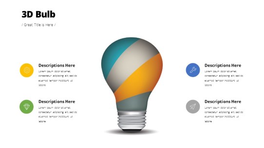 3D Bulb PowerPoint PPT Slide design