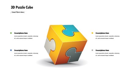 3D Puzzle Cube PowerPoint PPT Slide design