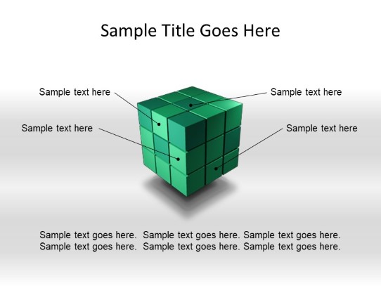 Cube Components Green PowerPoint PPT Slide design