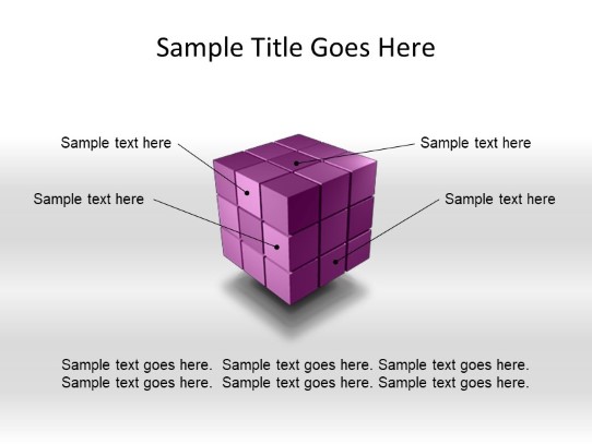 Cube Components Purple PowerPoint PPT Slide design