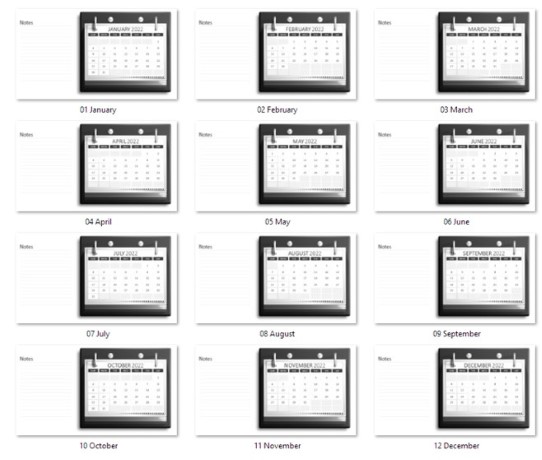 2022 All Calendars Monthly Flip Book PowerPoint PPT Slide design