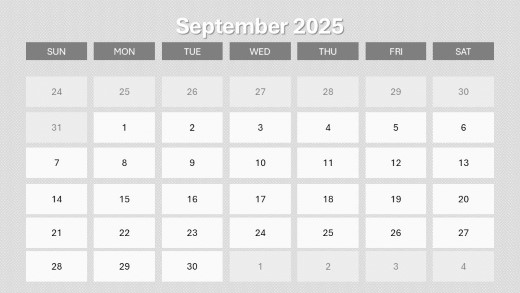 2025 Calendar Monthly Image 09 September PowerPoint PPT Slide design