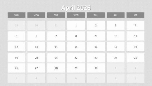 2026 Calendar Image Placeholders April PowerPoint PPT Slide design