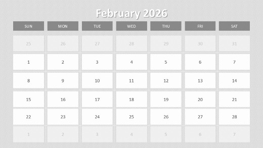 2026 Calendar Image Placeholders February PowerPoint PPT Slide design